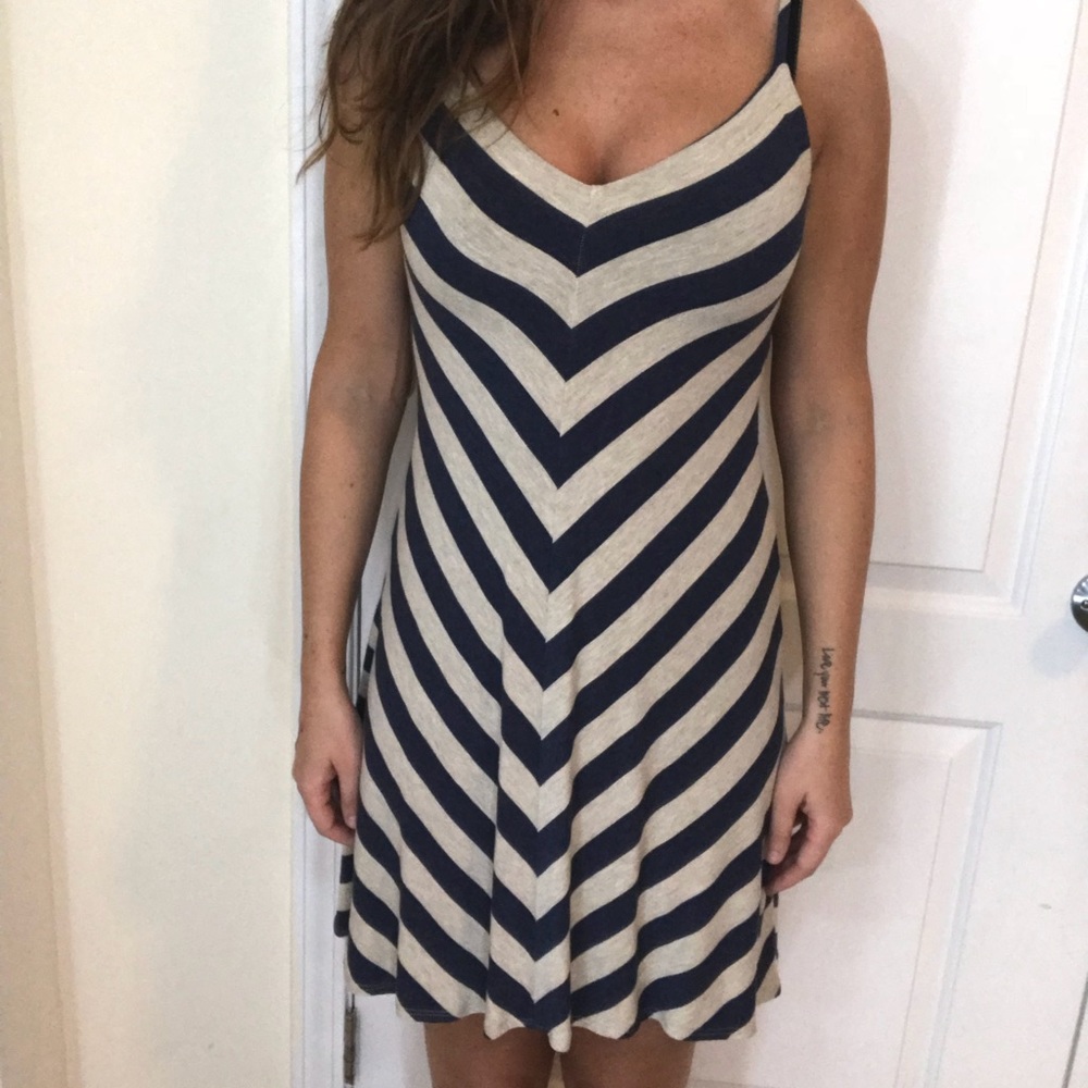 Striped V Neck Summer Dress